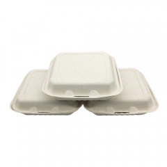 Wholesale Takeaway Biodegradable Bagasse Takeout Square Packaging Box Food Container