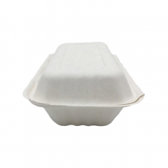 Rectangle Bagasse Clamshell Compostable Food Takeaway Disposable Food Container