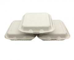 Caja de empaquetado cuadrada biodegradable para llevar del bagazo para llevar al por mayor del envase de comida