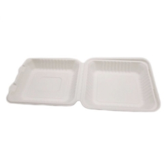 Takeout Food Container Compostable Sugarcane Bagasse Clamshell Food Container Takeaway Lunch Box