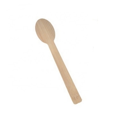 Unblenched Compostable Disposable 170MM Spoon Bamboo Cutlery Set