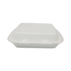 Simple and smooth disposable clamshell biodegradable sugarcane Lunch box