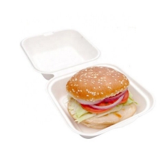 Takeaway 6inch Biodegradable Bagasse Compostable Hamburger Box For Hamburguesas