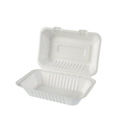 Leve 2 Compartimentos Embalagem de Alimentos Personalizada Recipiente de Alimentos com Bagaço de Cana-de-açúcar