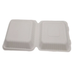 Takeout Food Container Compostable Sugarcane Bagasse Clamshell Food Container Takeaway Lunch Box