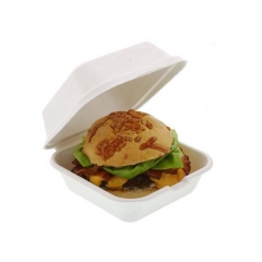 Caja abonable de la hamburguesa del bagazo biodegradable para llevar de 6 pulgadas para las hamburguesas