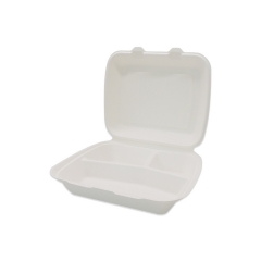 Caja de empaquetado biodegradable disponible blanca al por mayor de la cubierta del bagazo de la caña de azúcar