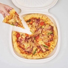 Großhandel Compstable Zellstoff Sugarcane Pizza Kasten mit kundenspezifischem Paket