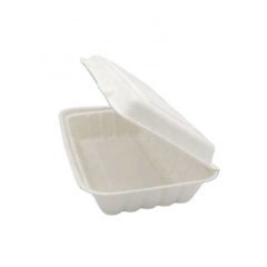 Takeaway lunch box biodegradable sugarcane clamshell food container