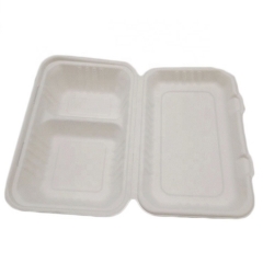Takeaway Sugarcane Food Container Clamshell Biodegradable Bagasse Box