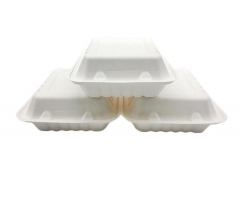 Envase de comida disponible biodegradable de la fiambrera del bagazo de la caña de azúcar compostable al por mayor