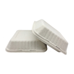 Wholesale Takeaway Biodegradable Bagasse Takeout Square Packaging Box Food Container