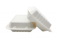 Takeaway Microwavable Sugarcane Disposable 3 Compartment Food Containers