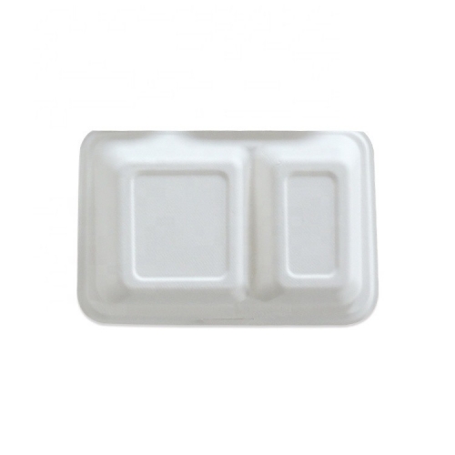 Κουτί μεσημεριανού βιοδιασπώμενου βιοδιασπώμενου ζαχαροκάλαμου τύπου διπλού τύπου