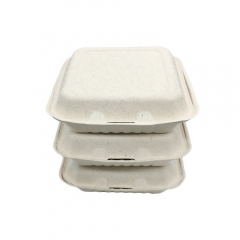 Conteneurs jetables écologiques compostables de coquille de bagasse de rectangle