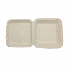 Rectangle Bagasse Clamshell Compostable Ecofriendly Disposable Food Containers