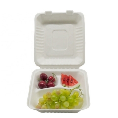 boîte de vaisselle portable en canne à sucre biodégradable