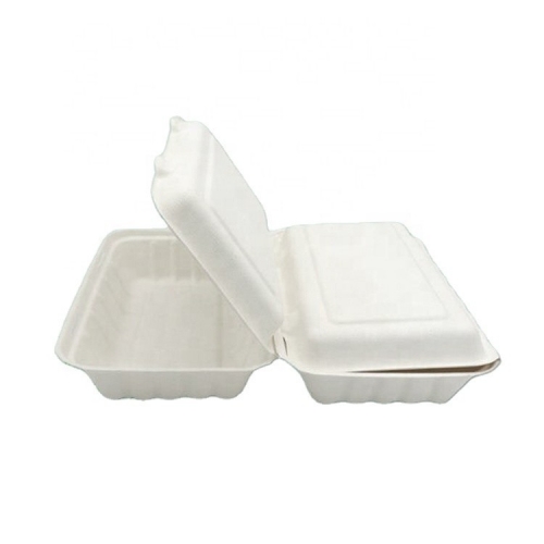 Takeaway lunch box biodegradable sugarcane clamshell food container