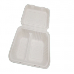 sugarcane lid food container Sugarcane Bagasse Organic Disposable Hot Dog Box