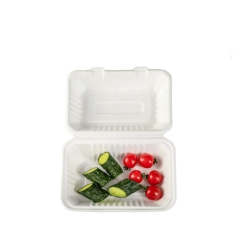 Contenitore per alimenti in bagassa di canna da zucchero per imballaggio alimentare personalizzato a 2 scomparti