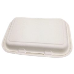 Eco-friendly fast food packaging biodegradable 2 compartment sugarcane box