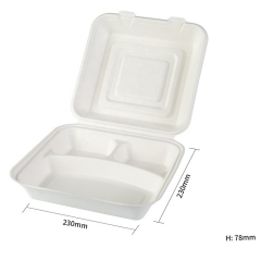 खाद्य कंटेनर पर्यावरण के अनुकूल डिस्पोजेबल टेकअवे गन्ना लंच बॉक्स