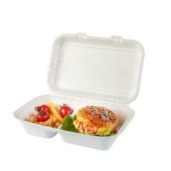 Caja biodegradable para microondas  contenedor de comida  pulpa  bagazo de caña de azúcar  contenedor de comida para llevar desechable