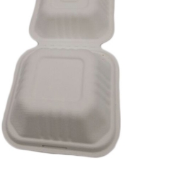 Microwaveable biodegradable disposable sugarcane burger box for restaurant