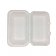 Microwaveable nontoxic disposable biodegradable clamshell box food container for restaurant