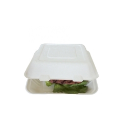 Hot Sales Sugarcane Clamshell Container Bagasse Pizza Box for Food