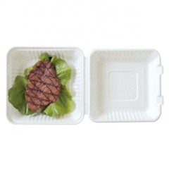 Scatola di hamburger compostabile di bagassa biodegradabile da 6 pollici di vendite calde per il commercio all'ingrosso