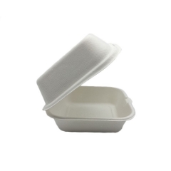 Manufacture disposable biodegradable sugarcane pulp square hamburger box