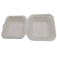 Caja de hamburguesa de caña de azúcar disponible biodegradable para microondas para restaurante