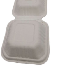 New arrival square biodegradable disposable sugarcane hamburger box for restaurant