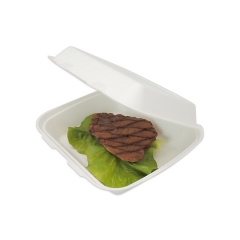 Factory direct disposable biodegradable sugarcane bagasse clamshell box for restaurant