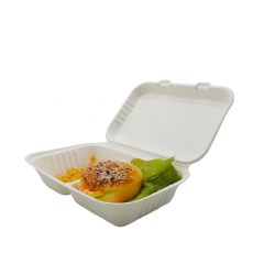 Hot Sales Sugarcane Clamshell Container Bagasse Pizza Box for Food