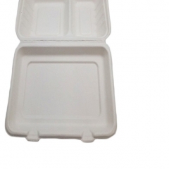 New Arrival Clamshell Box Disposable Biodegradable Sugarcane Fast Food Container for restaurant