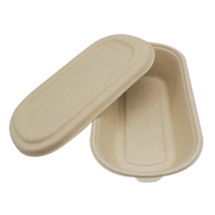 Factory price biodegradable disposable 2 compartment food container bagasse compartment box