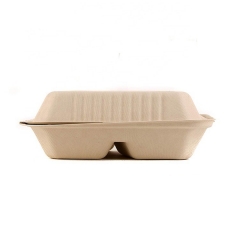 Microwave biodegradable box food container pulp sugarcane bagasse disposable take away food container