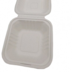 New arrival square biodegradable disposable sugarcane hamburger box for restaurant