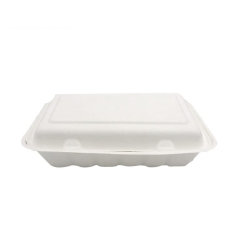 Eco-Friendly biodegradable packing box disposable sugarcane pulp food container for restaurant