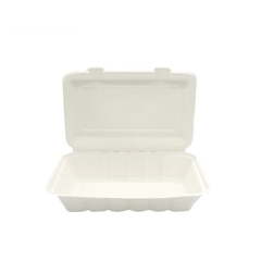 Eco-Friendly biodegradable packing box disposable sugarcane pulp food container for restaurant