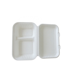 Food To Go 2 Compartments Sugarcane Food Container Lunch Box 250 Pack 9.8 Inch