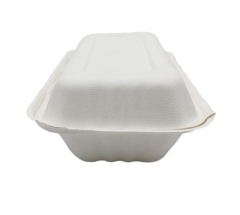 Microwaveable nontoxic disposable biodegradable clamshell box food container for restaurant