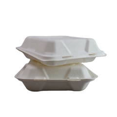 Hot Sale Sugarcane Pulp Compostable Lunch Clamshell Bagasse Pizza Box