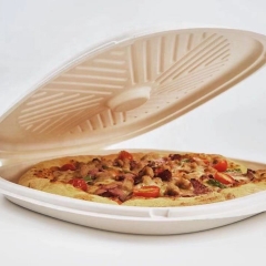 Caja de embalaje de pizza blanca de concha de caña de azúcar desechable ecológica