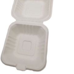 New arrival square biodegradable disposable sugarcane hamburger box for restaurant