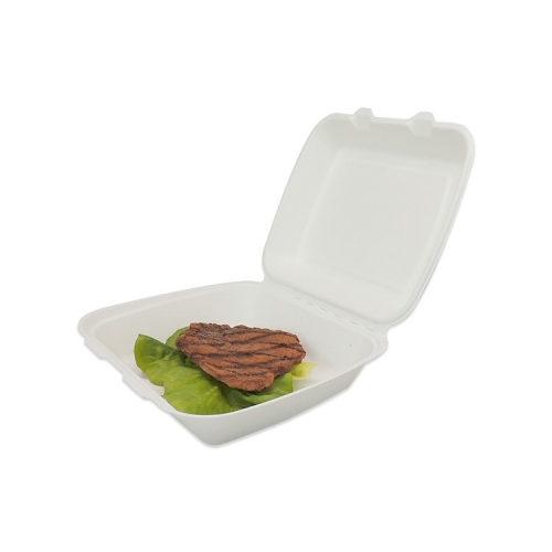 Boîte à déjeuner à emporter en bagasse biodégradable imperméable et résistante à l'huile de haute qualité pour la nourriture