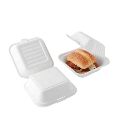 Caja abonable de la hamburguesa del bagazo biodegradable caliente de las ventas 6inch para la venta al por mayor