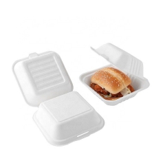 Hot sales 6inch Biodegradable Bagasse Compostable Hamburger Box For wholesale